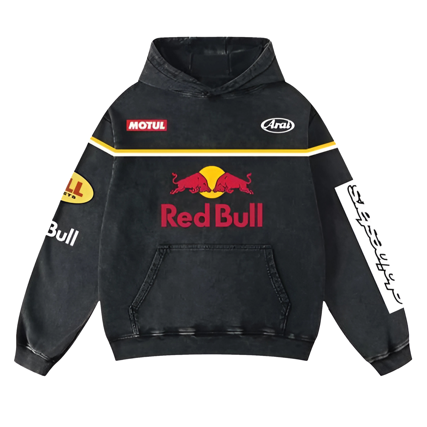 Washed Moto Inspired Hoodie