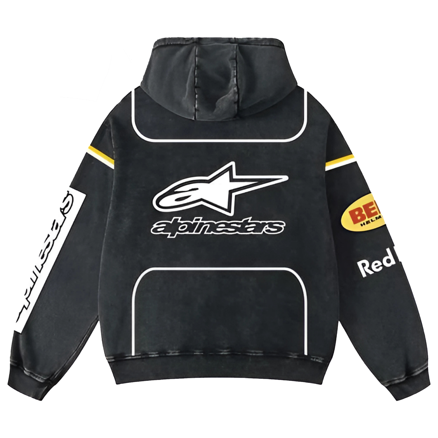Washed Moto Inspired Hoodie