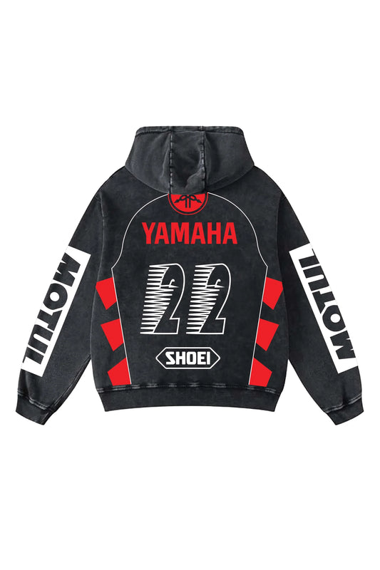 Washed Moto Yamaha Inspired Hoodie