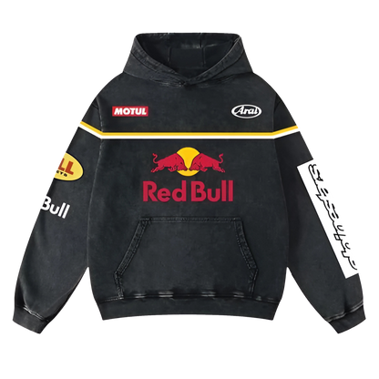 Washed Moto Inspired Hoodie